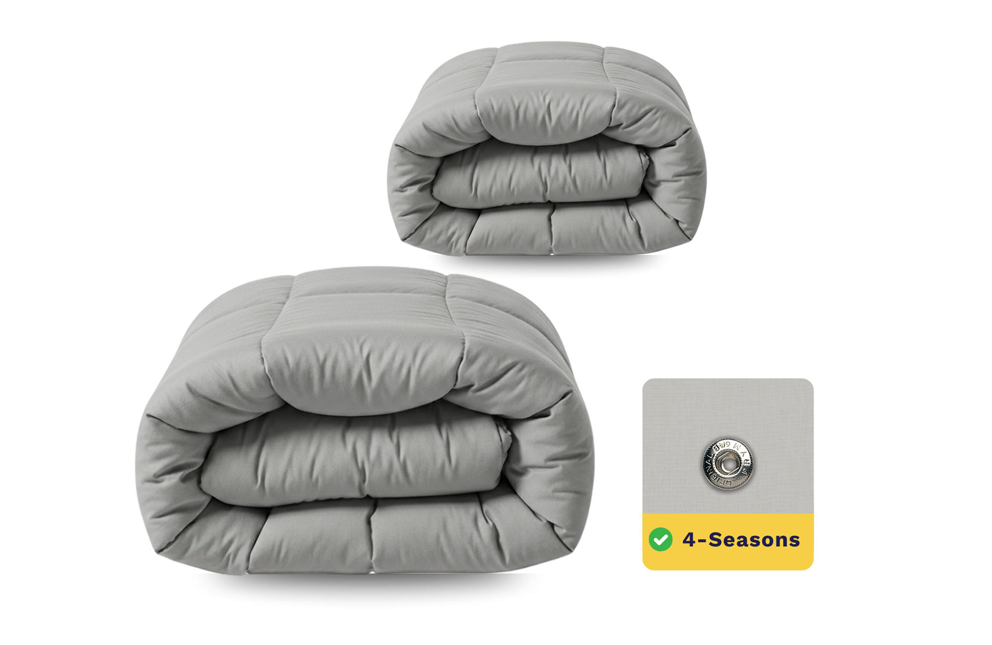 Zelesta Wonderbed Katoen Morning Grey - Dekbed zonder overtrek 4 seizoenen